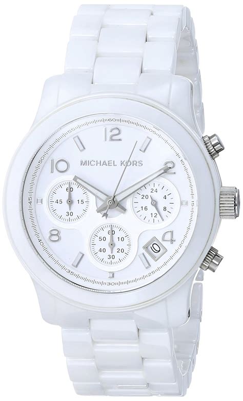 Michael Kors Women's Chronograph Runway White Ceramic 